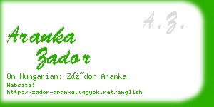 aranka zador business card